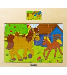 Puzzle dřevěné Koníci - Produkt Puzzle dřevěné Koníci