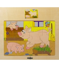 Puzzle dřevěné Prasátka - Produkt Puzzle dřevěné Prasátka