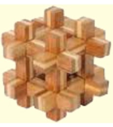 Uvězněný kříž (Cross in Prison) - bambusový hlavolam - Produkt Uvězněný kříž (Cross in Prison) - bambusový hlavolam
