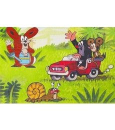Pěnové puzzle Krtek - Jízda autíčkem 24d - Produkt Pěnové puzzle Krtek - Jízda autíčkem 24d