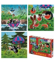Puzzle Krtek a paraplíčko 3x55d - Produkt Puzzle Krtek a paraplíčko 3x55d