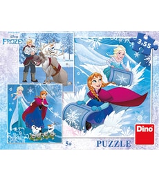 Puzzle Frozen: Zimní radovánky 3 x 55 - Produkt Puzzle Frozen: Zimní radovánky 3 x 55