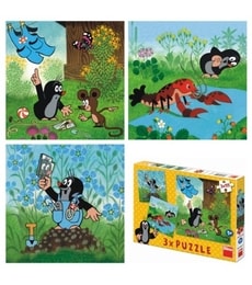 Puzzle Krtek a kalhoty 3x55d - Produkt Puzzle Krtek a kalhoty 3x55d