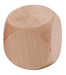 Kostka 6 stran s prázdnými stěnami, 30mm dřevěná - Produkt Kostka 6 stran s prázdnými stěnami, 30mm dřevěná