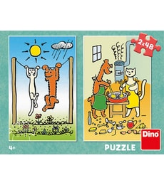 Puzzle Pejsek a Kočička 2 x 48 - Produkt Puzzle Pejsek a Kočička 2 x 48