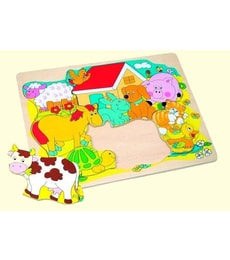 Puzzle dřevěné Veselá domácí zvířátka - Produkt Puzzle dřevěné Veselá domácí zvířátka