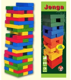 Jenga velká barevná s kostkou - Produkt Jenga velká barevná s kostkou