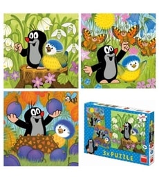 Puzzle Krtek a ptáček 3x55d - Produkt Puzzle Krtek a ptáček 3x55d