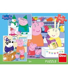 Puzzle Peppa Pig: Veselé odpoledne 3 x 55 - Produkt Puzzle Peppa Pig: Veselé odpoledne 3 x 55